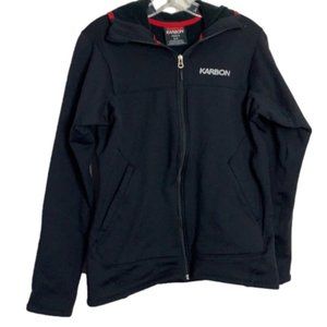 KARBON black scuba fleece zip front hoodie